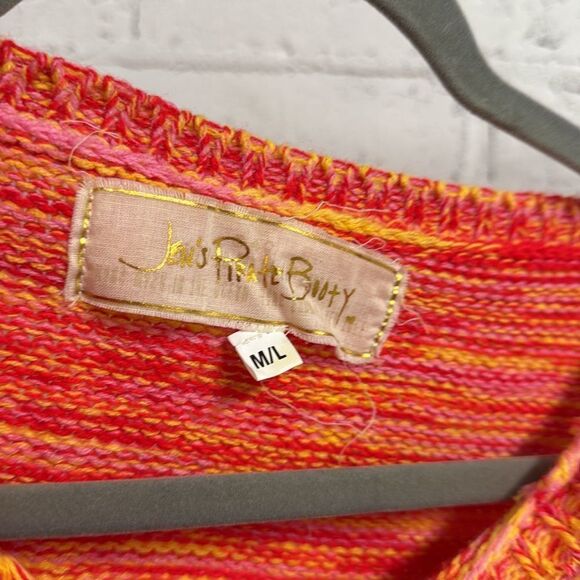 Jen's Pirate Booty Pullover Women's Multicolor Sweater Oversize - M/L NWOT - Picture 2 of 3